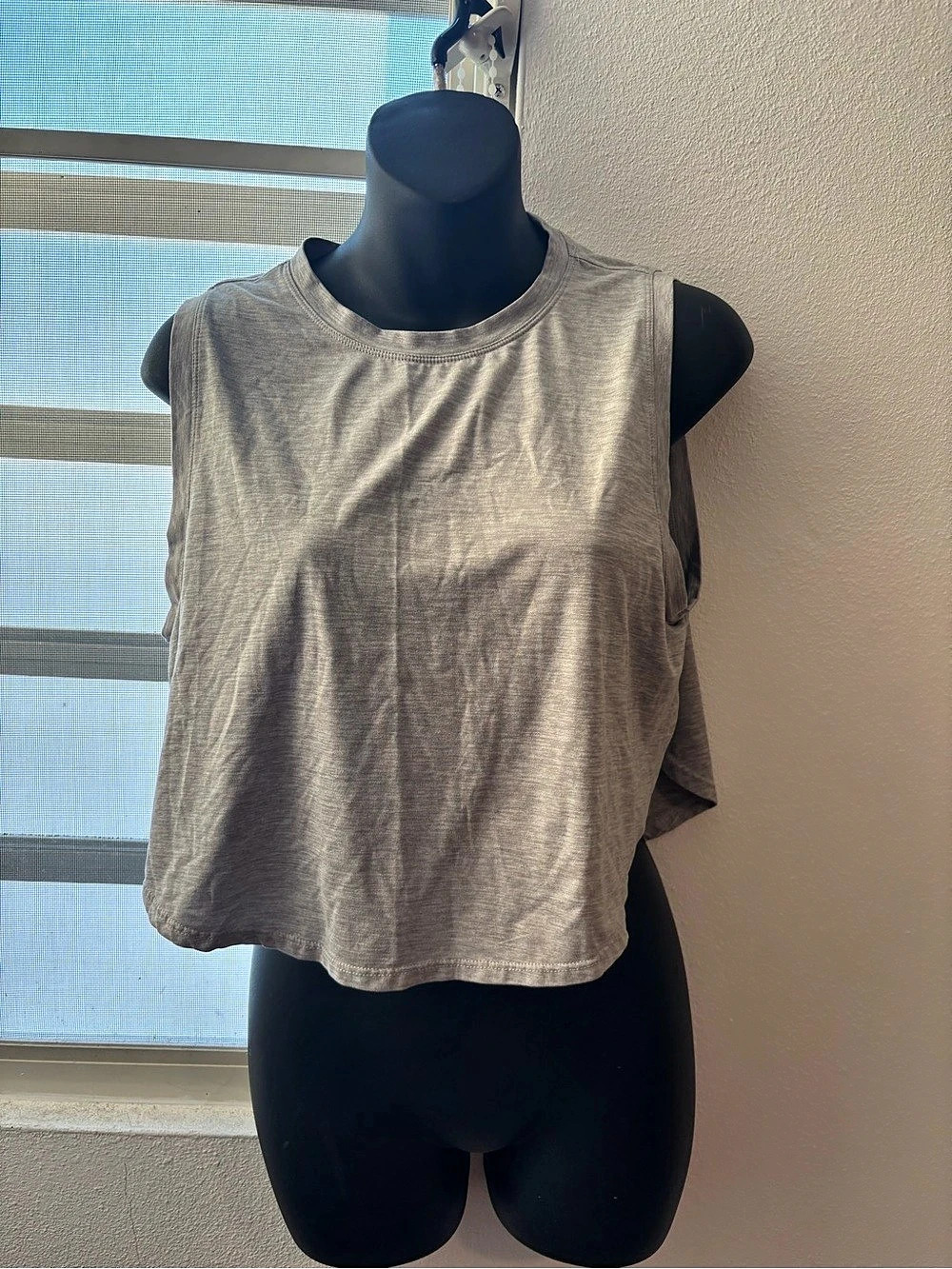 90 Degree by Reflex Super Soft Convertible Tank Top Gray Large